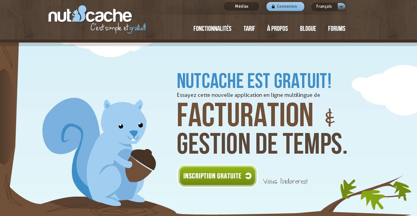 Nutcache homepage FR