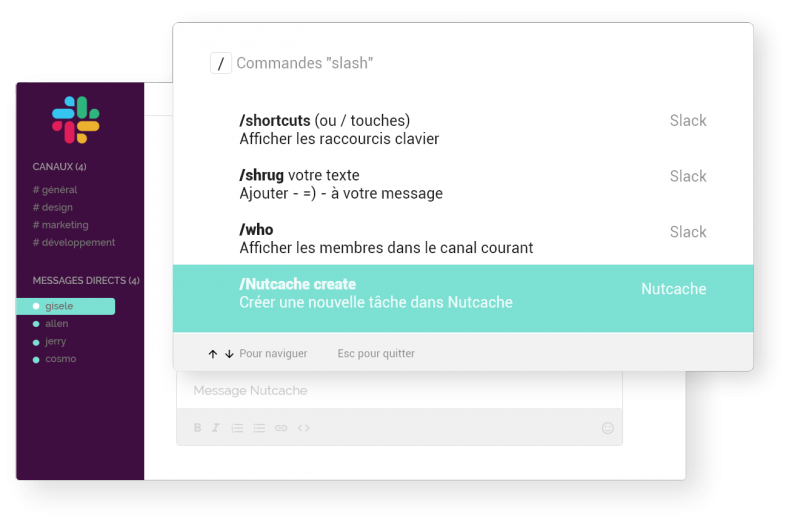 intégrations Gmail et Slack